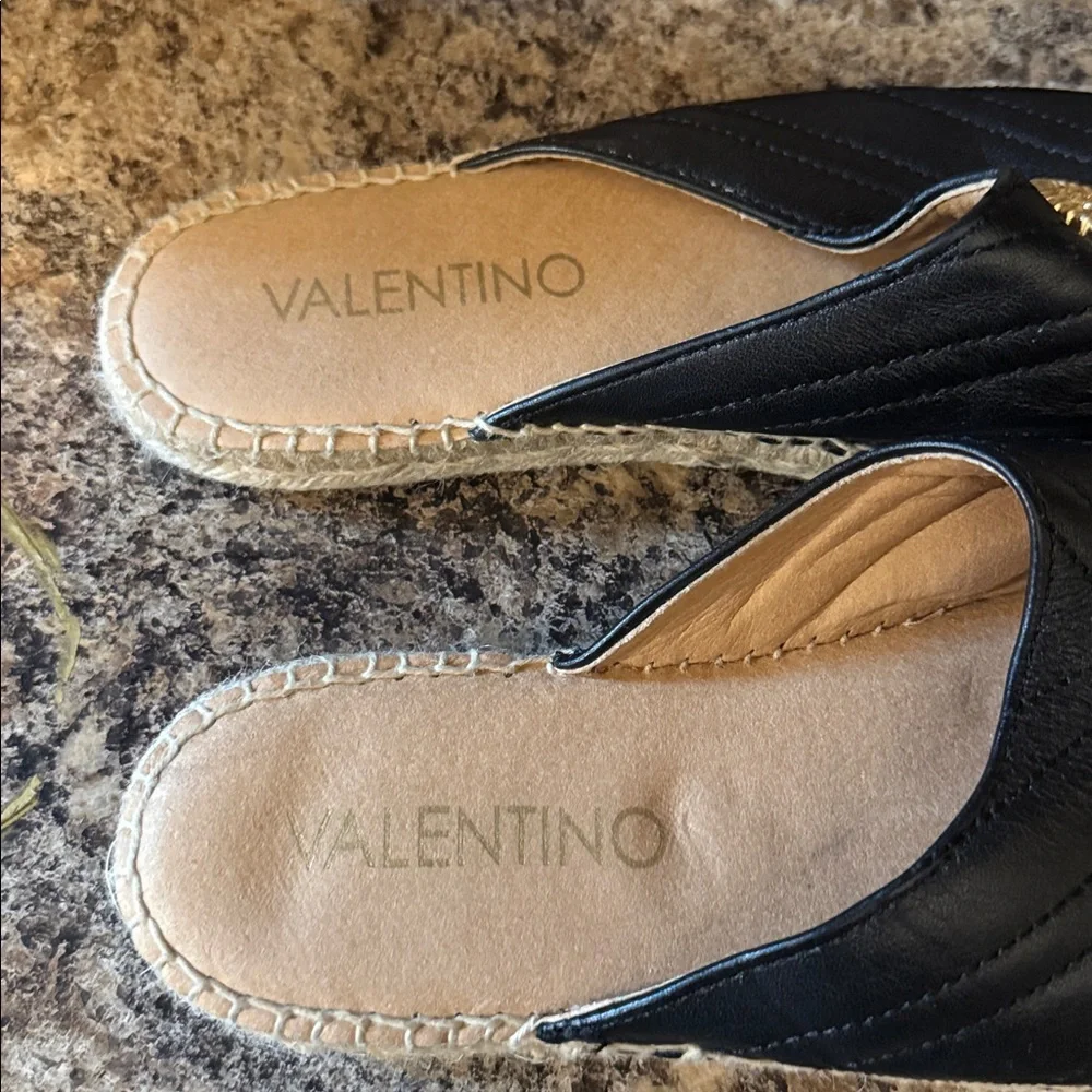 Valentino Black Quilted Espadrille Mules - Picture 5 of 7